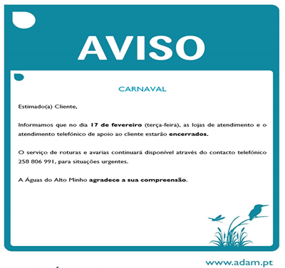 Lojas de Atendiamento - Carnaval